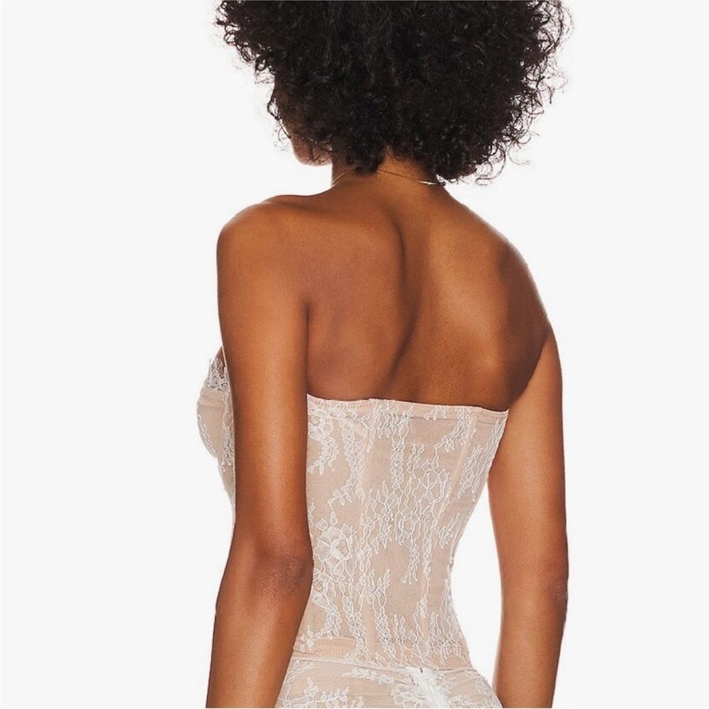 Revolve Loba Chic Lace-Up White Corset Top Size Medium - Picture 2 of 5